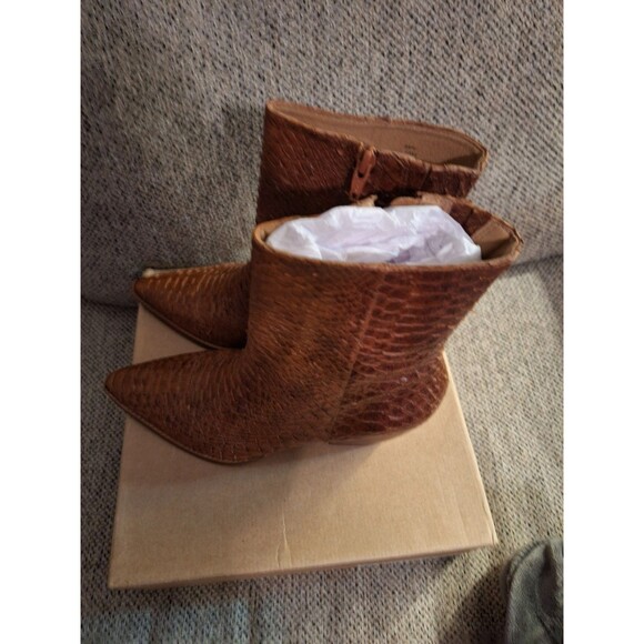 Matisse Caty Snake Pointed Toe Cowboy Zippered Booties Womens BROWN Casual Boots - Picture 13 of 16